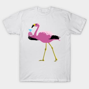 Flamingo with Martini T-Shirt